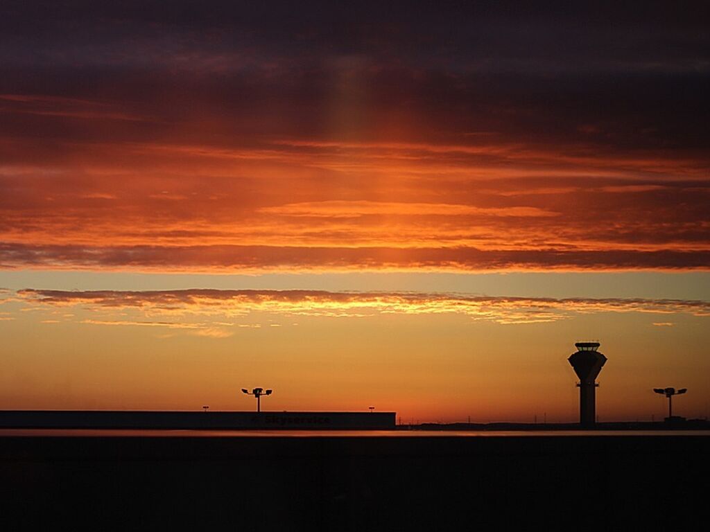 Airport sunset